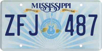 MS license plate ZFJ487