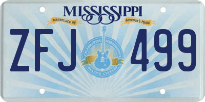 MS license plate ZFJ499