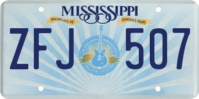 MS license plate ZFJ507