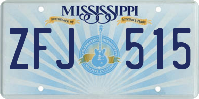 MS license plate ZFJ515