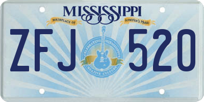 MS license plate ZFJ520