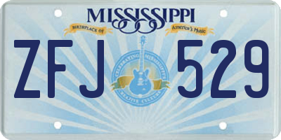 MS license plate ZFJ529