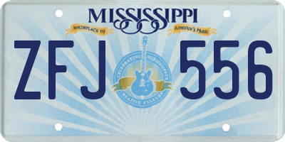 MS license plate ZFJ556