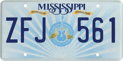 MS license plate ZFJ561
