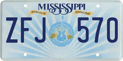 MS license plate ZFJ570