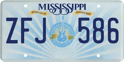 MS license plate ZFJ586