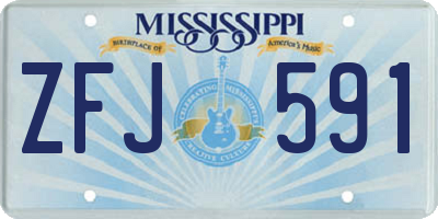 MS license plate ZFJ591