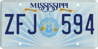 MS license plate ZFJ594