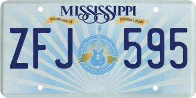 MS license plate ZFJ595