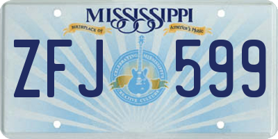 MS license plate ZFJ599
