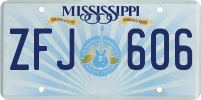 MS license plate ZFJ606
