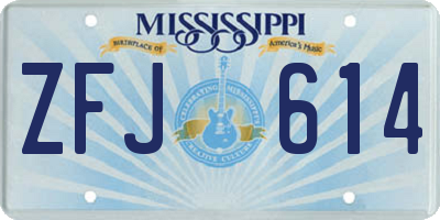 MS license plate ZFJ614