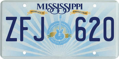 MS license plate ZFJ620