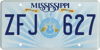 MS license plate ZFJ627