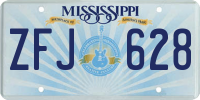 MS license plate ZFJ628