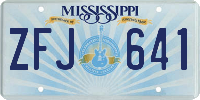 MS license plate ZFJ641