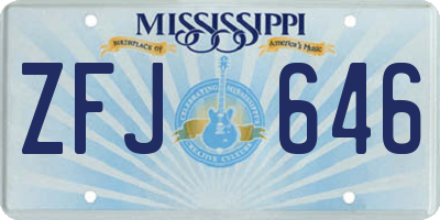 MS license plate ZFJ646