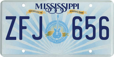 MS license plate ZFJ656