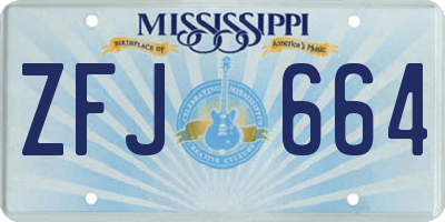 MS license plate ZFJ664