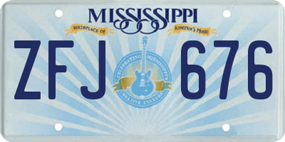 MS license plate ZFJ676