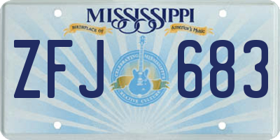 MS license plate ZFJ683