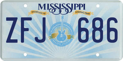 MS license plate ZFJ686