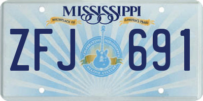 MS license plate ZFJ691
