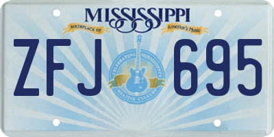 MS license plate ZFJ695