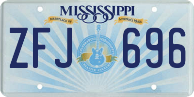 MS license plate ZFJ696
