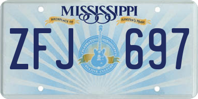MS license plate ZFJ697