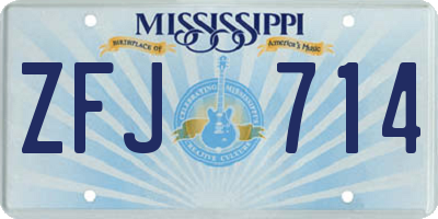 MS license plate ZFJ714