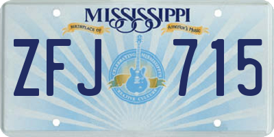 MS license plate ZFJ715