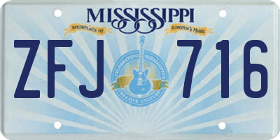 MS license plate ZFJ716