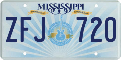 MS license plate ZFJ720