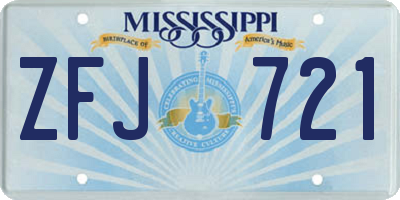 MS license plate ZFJ721