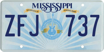 MS license plate ZFJ737