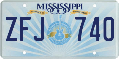 MS license plate ZFJ740