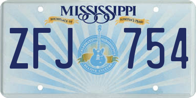 MS license plate ZFJ754
