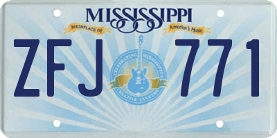 MS license plate ZFJ771