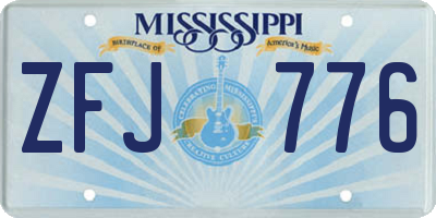 MS license plate ZFJ776