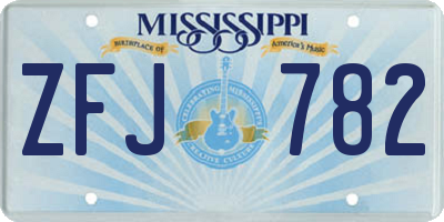 MS license plate ZFJ782