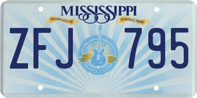 MS license plate ZFJ795