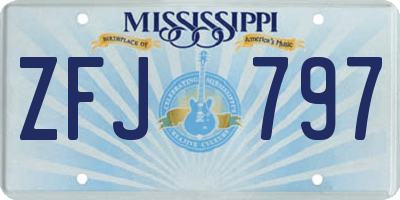 MS license plate ZFJ797