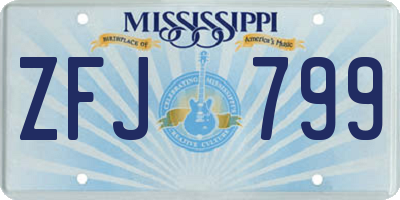 MS license plate ZFJ799