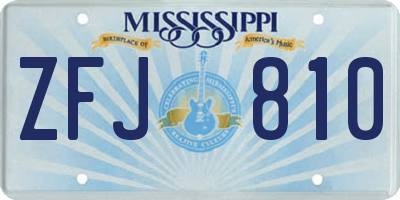 MS license plate ZFJ810