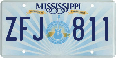 MS license plate ZFJ811