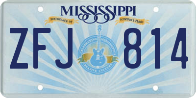MS license plate ZFJ814