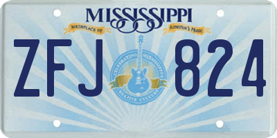 MS license plate ZFJ824