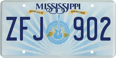 MS license plate ZFJ902