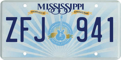 MS license plate ZFJ941